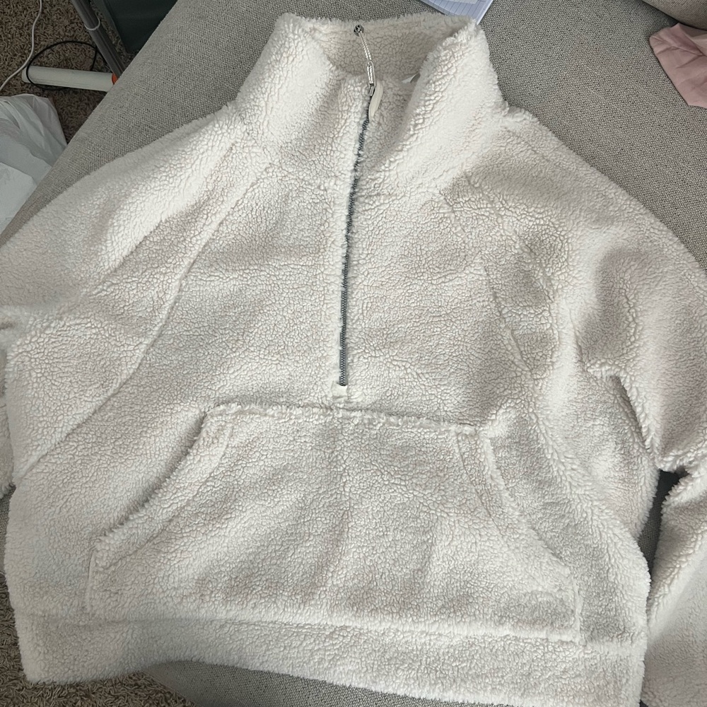 Lululemon Sherpa Oversized Scuba Half Zip - White Opal SIZE XL/XXL